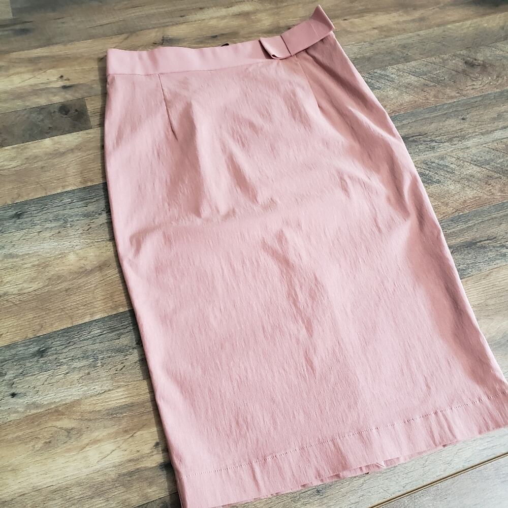 Twin-Set Skirt Womens Small Blush Pink Stretchy Bow Pencil Skirt Career Corpcore
